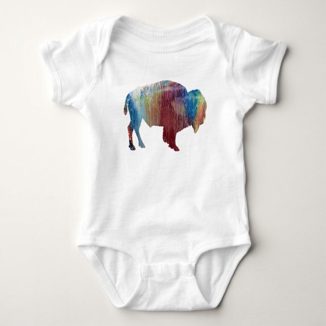 Bison art baby bodysuit (Front)