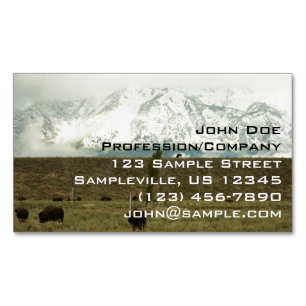 Bison at Grand Teton National Park Photography Magnetic Business Card