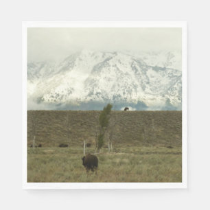 Bison at Grand Teton National Park Photography Napkin