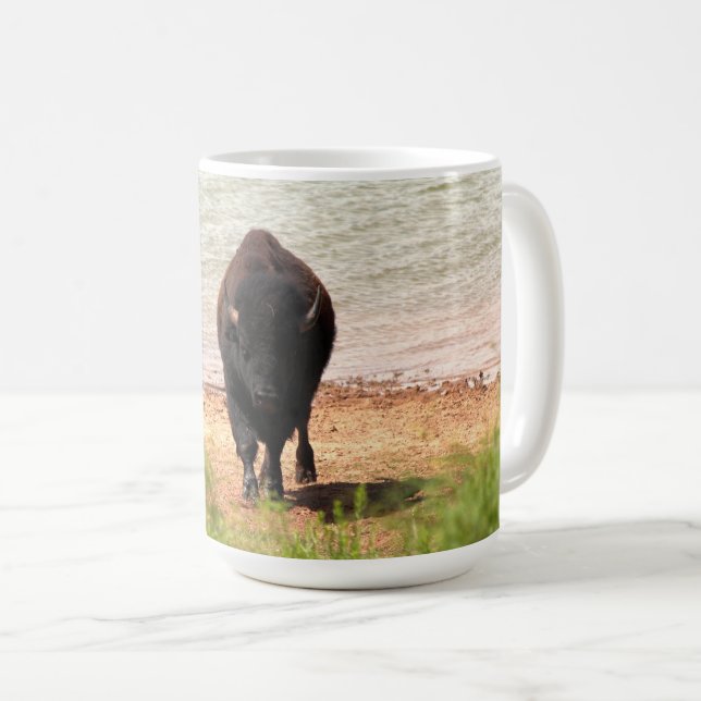 Bison At The Water Coffee Mug (Front Right)