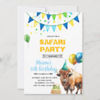 Bison birthday invitation