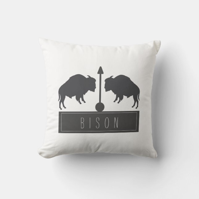 Bison Bisons Arrow Minimalism Cushion (Front)