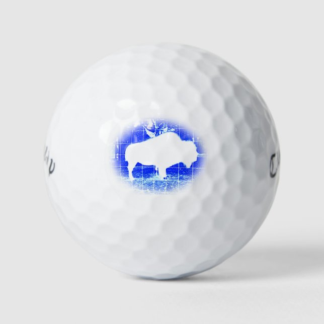 Bison Blues Golf Balls (Front)