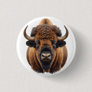Bison / Buffalo 3 Cm Round Badge