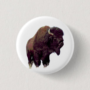 Bison Buffalo 3 Cm Round Badge