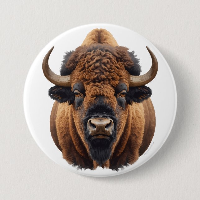 Bison / Buffalo 7.5 Cm Round Badge (Front)