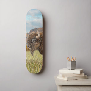 Bison Buffalo Art Skateboard