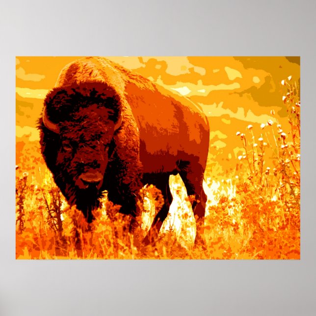 Bison Buffalo Artwork Poster (Front)