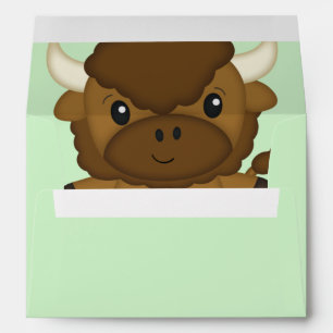 Bison Buffalo Baby Shower Envelope