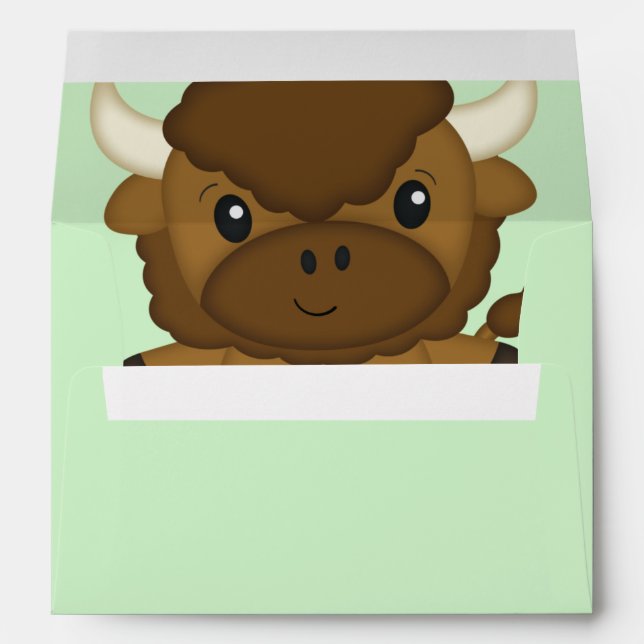Bison Buffalo Baby Shower Envelope (Back (Bottom))