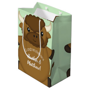 Bison Buffalo Baby Shower Medium Gift Bag