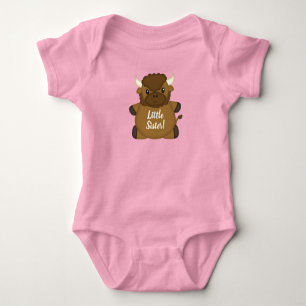 Bison Buffalo Baby Shower Pink Bodysuit