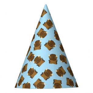 Bison Buffalo Birthday Party Blue Party Hat