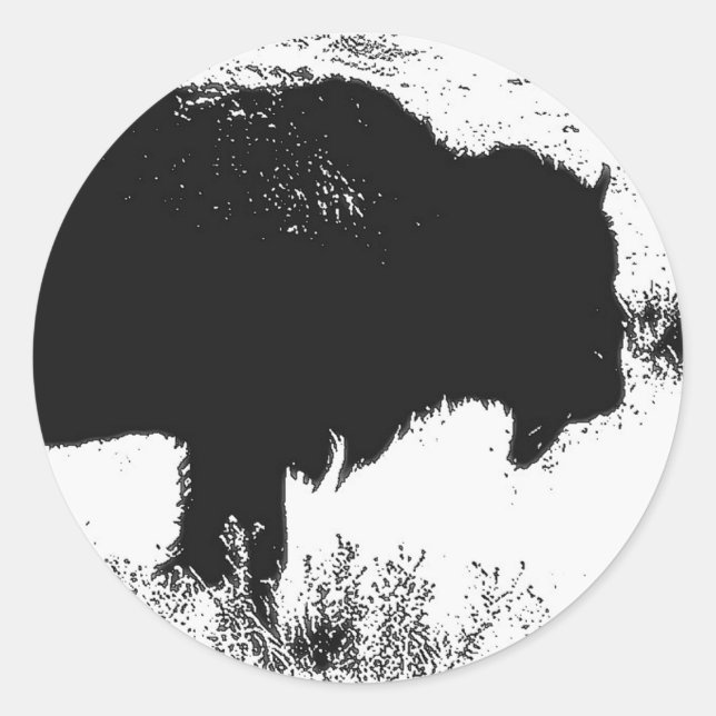 Bison - Buffalo Classic Round Sticker (Front)
