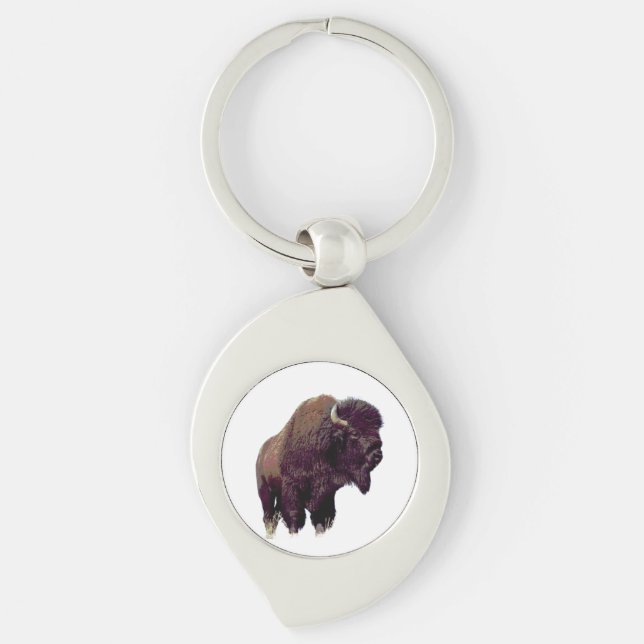 Bison Buffalo  Key Ring (Front)