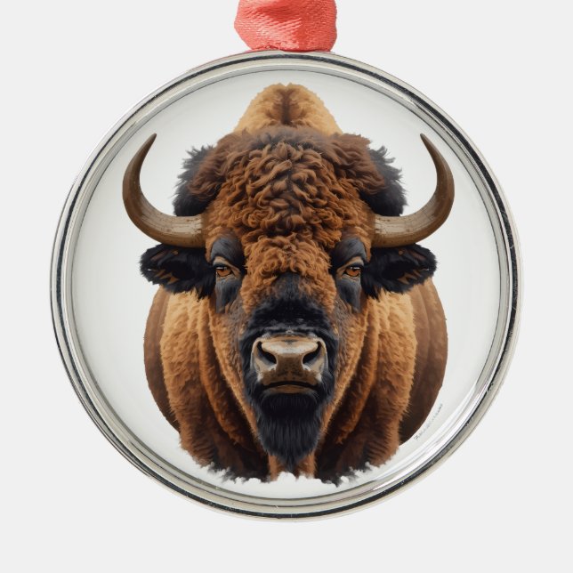 Bison / Buffalo Metal Tree Decoration (Front)