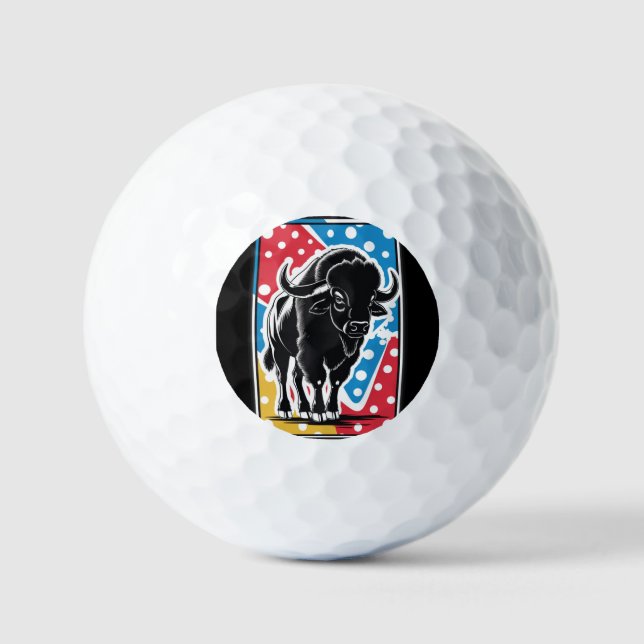 Bison - Buffalo Pop Art Golf Balls (Front)
