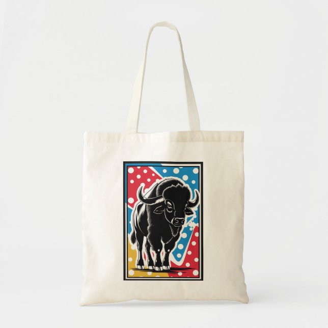 Bison - Buffalo Pop Art Tote Bag (Front)