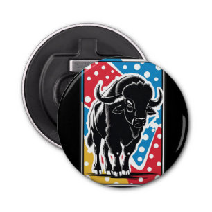 Bison - Buffalo Pop Art Vintage Retro Bottle Opener