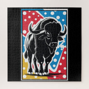 Bison - Buffalo Pop Art Vintage Retro Jigsaw Puzzle