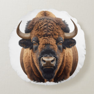 Bison / Buffalo Round Cushion
