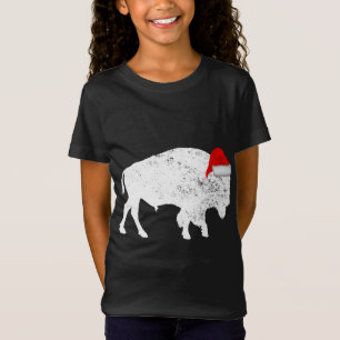 Bison Buffalo Santa Hat - Christmas Pajama T-Shirt