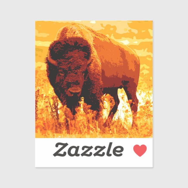 Bison / Buffalo Square Sticker (Sheet)