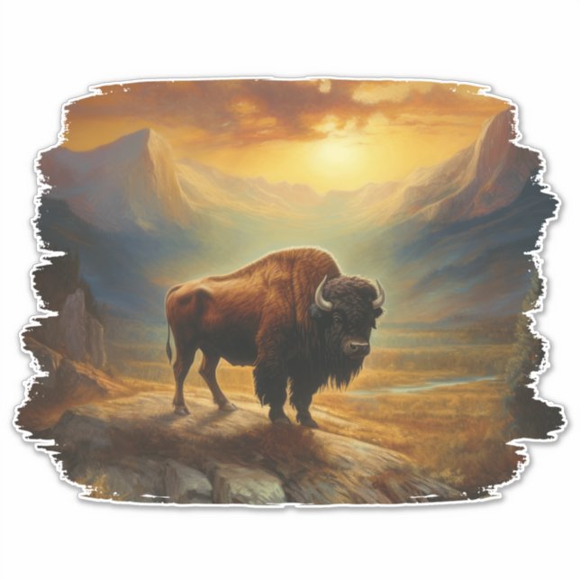 Bison Buffalo Sunset View (Front)