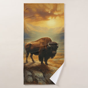 Bison Buffalo Sunset View Bath Towel Set
