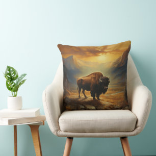 Bison Buffalo Sunset View Cushion