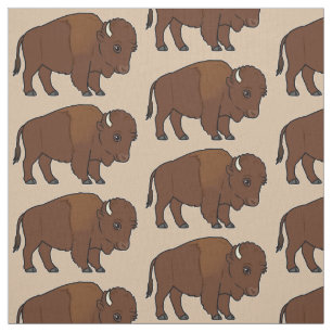 Bison Cartoon Fabric