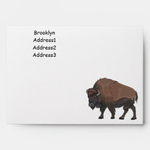 Bison cartoon illustration envelope