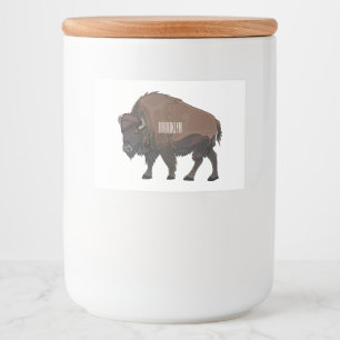 Bison cartoon illustration food label