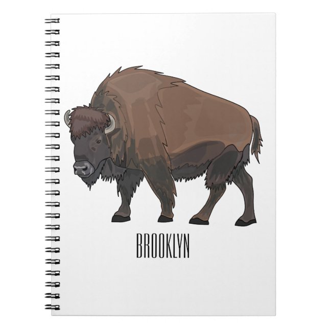Bison cartoon illustration notebook (Front)