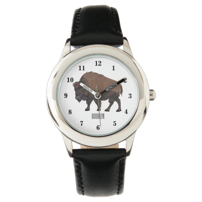 Bison cartoon illustration watch (Front)