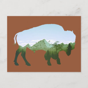 Bison Double Exposure Postcard