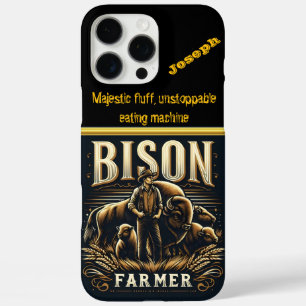 Bison Farmer Tending to His Herd at Sunset iPhone 16 Pro Max Case