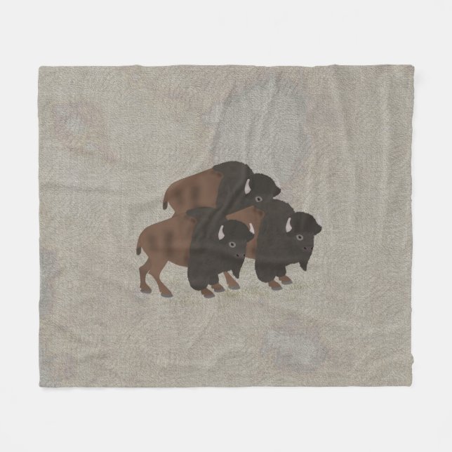 Bison Fleece Blanket (Front (Horizontal))