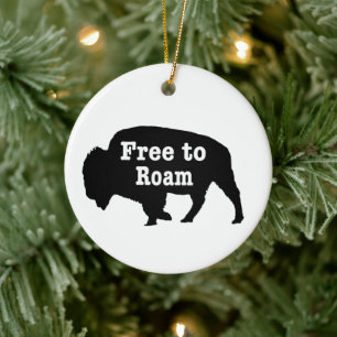 Bison Free To Roam Ceramic Tree Decoration