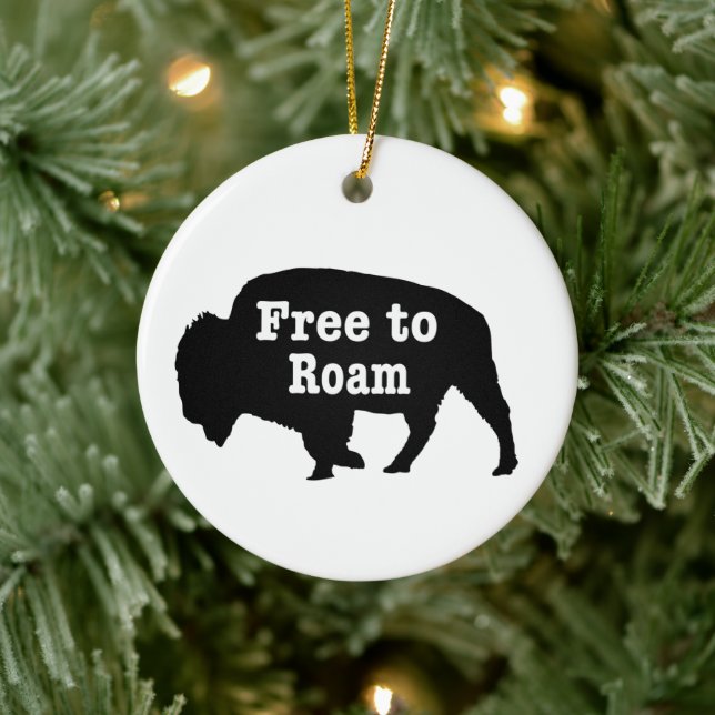 Bison Free To Roam Ceramic Tree Decoration (Tree)