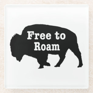 Bison Free To Roam Glass Coaster