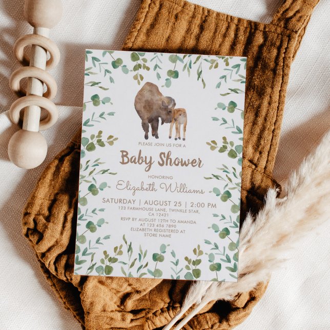 Bison Gender Neutral Baby Shower Invitation (Creator Uploaded)