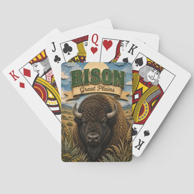 Bison Great Plains POPCUT Playing Cards (Back)