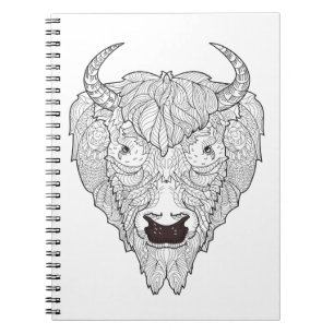 Bison Head Doodle Notebook