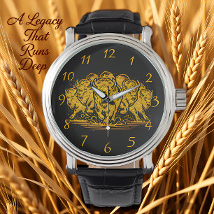 Bison Herd Charging Through the Water in Nature Watch