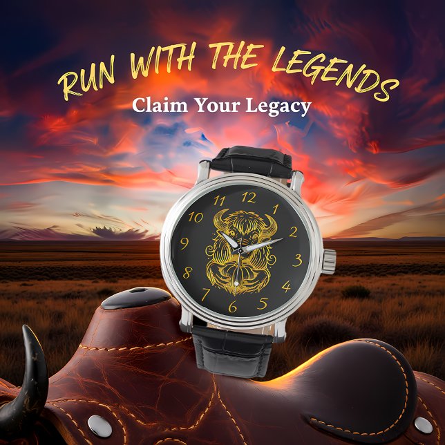 Bison Holding a Pumpkin in Detailed Illustration Watch (Creator Uploaded)