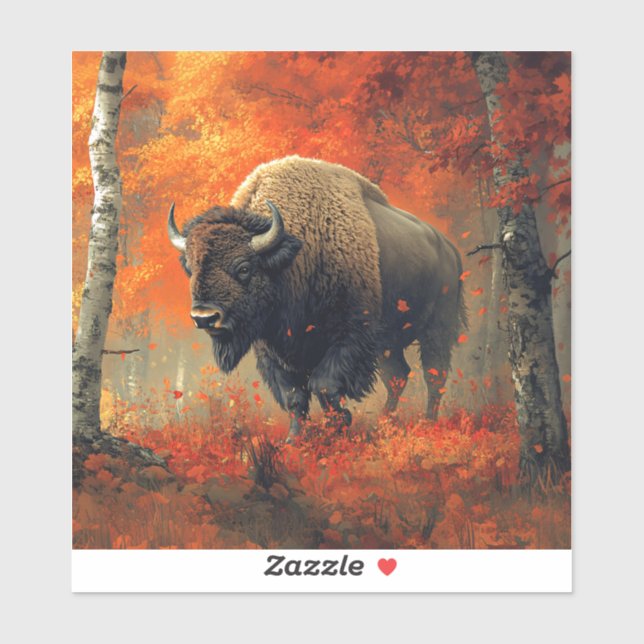 Bison in the Autumn Woods Artwork (Sheet)