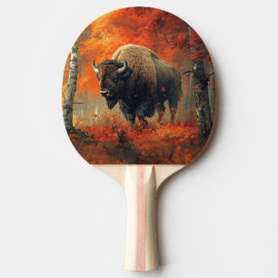Bison in the Autumn Woods Artwork Ping Pong Paddle