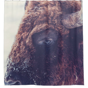 BISON IN THE WINTER SHOWER CURTAIN