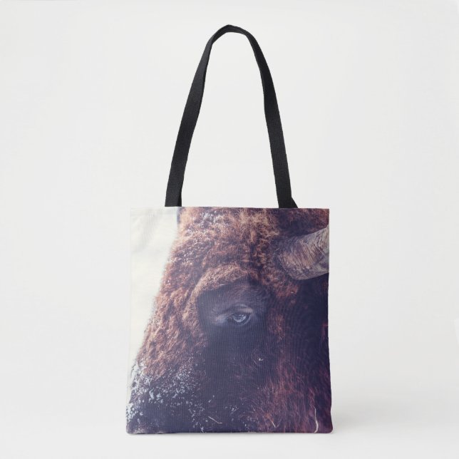 BISON IN THE WINTER TOTE BAG (Front)